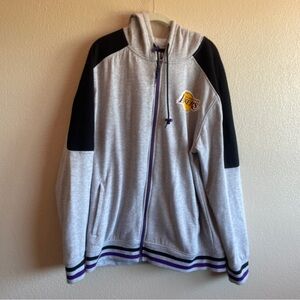Los Angeles Lakers Gray and Black Zip-up